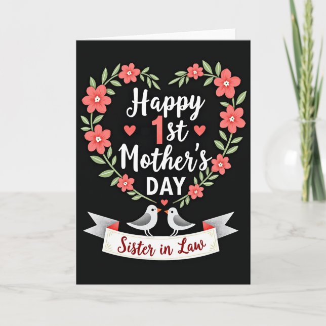 Botanical Mothers Day Heart Card (Front)