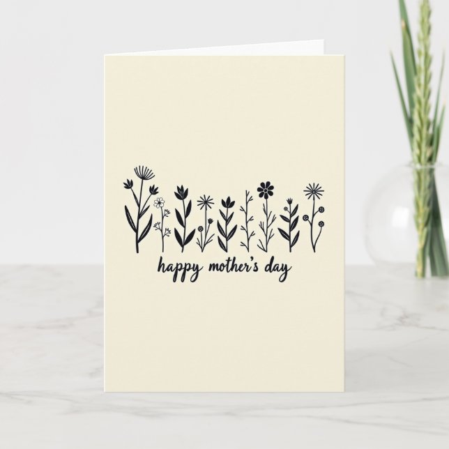 Botanical Mothers Day Message Card (Front)