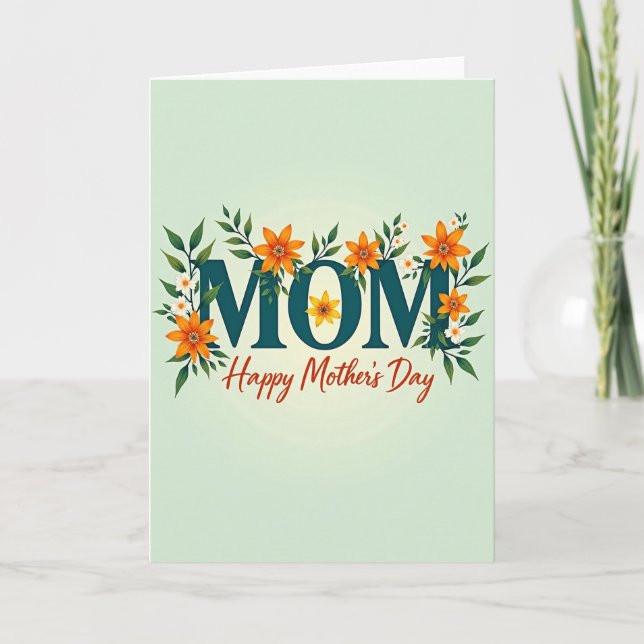 Botanical Mothers Day Mom Artwork Card (Front)