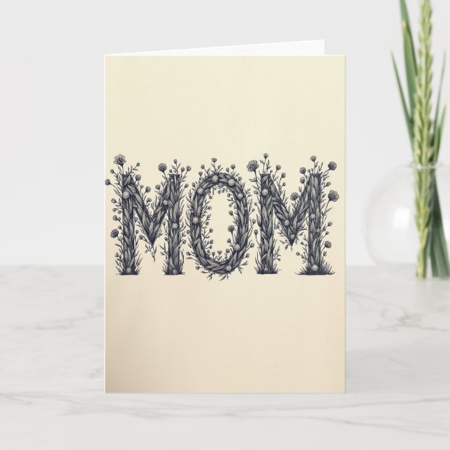 Botanical Mothers Day Mom Card (Front)