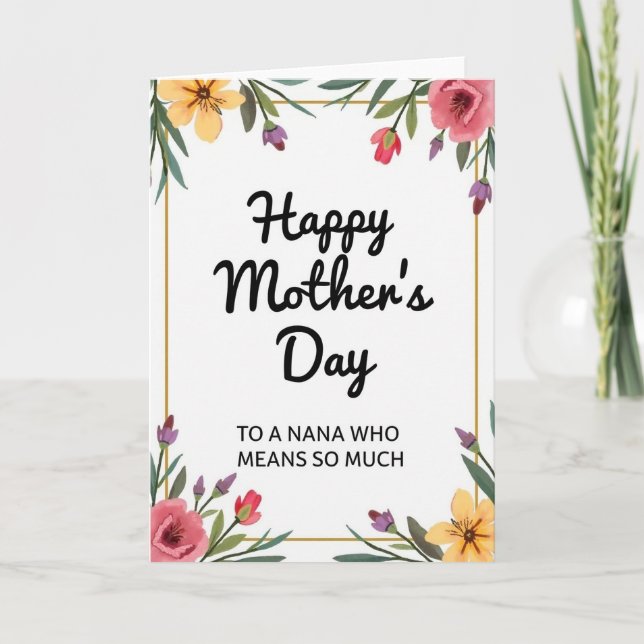 Botanical Mothers Day Nana Card (Front)