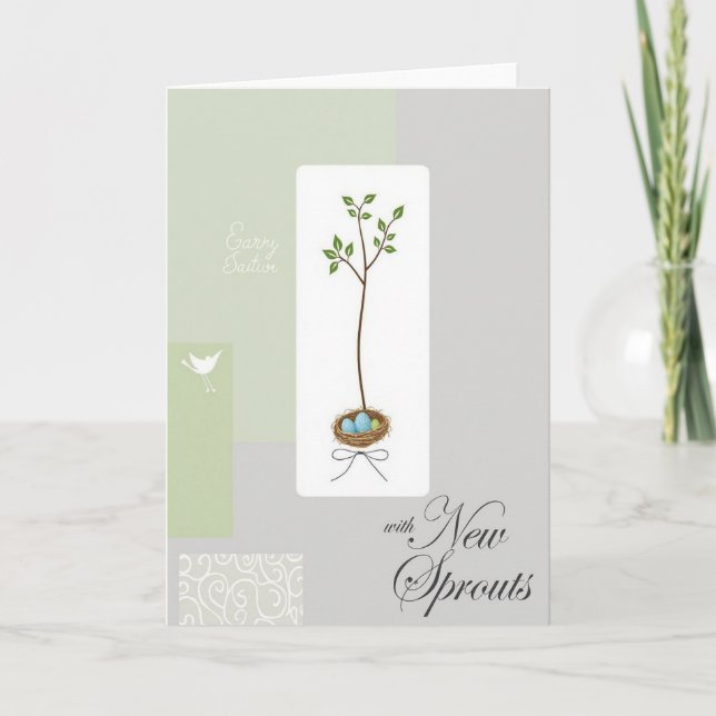 Botanical Mothers Day Nestling Card (Front)