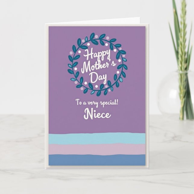 Botanical Mothers Day Niece Card (Front)