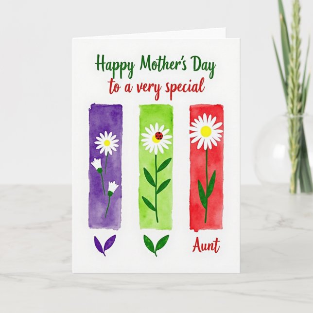 Botanical Mothers Day Painted Card (Front)