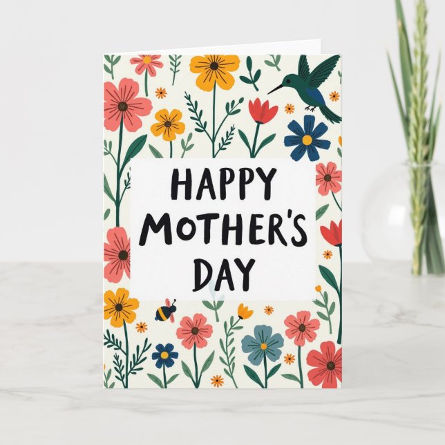 Botanical Mothers Day Scene Card (Front)
