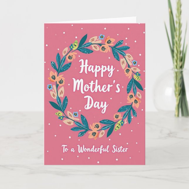 Botanical Mothers Day Sister Card (Front)