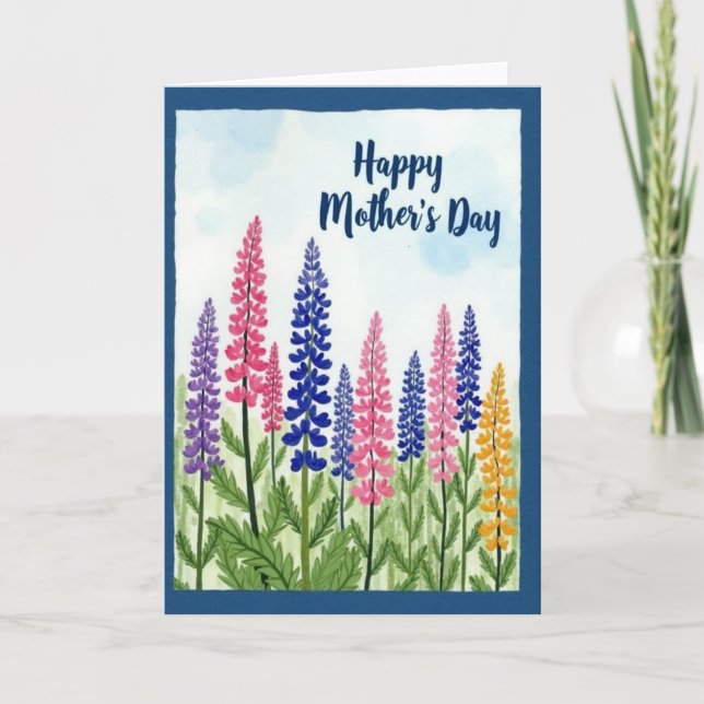 Botanical Mothers Day Spire Bloom Card (Front)