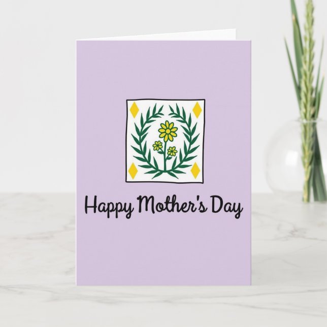 Botanical Mothers Day Square Card (Front)