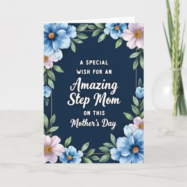 Botanical Mothers Day Step Mom Card (Front)