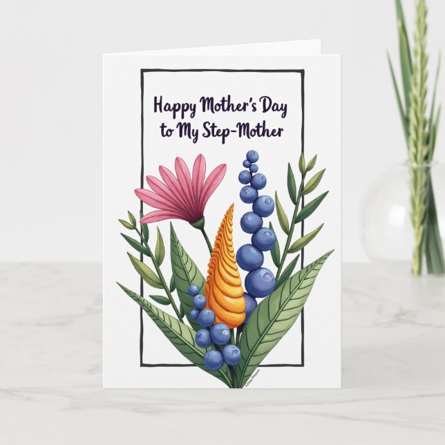 Botanical Mothers Day Stepmother Card (Front)