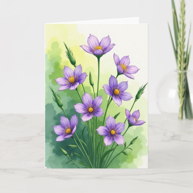 Botanical Mothers Day Watercolor Card (Front)