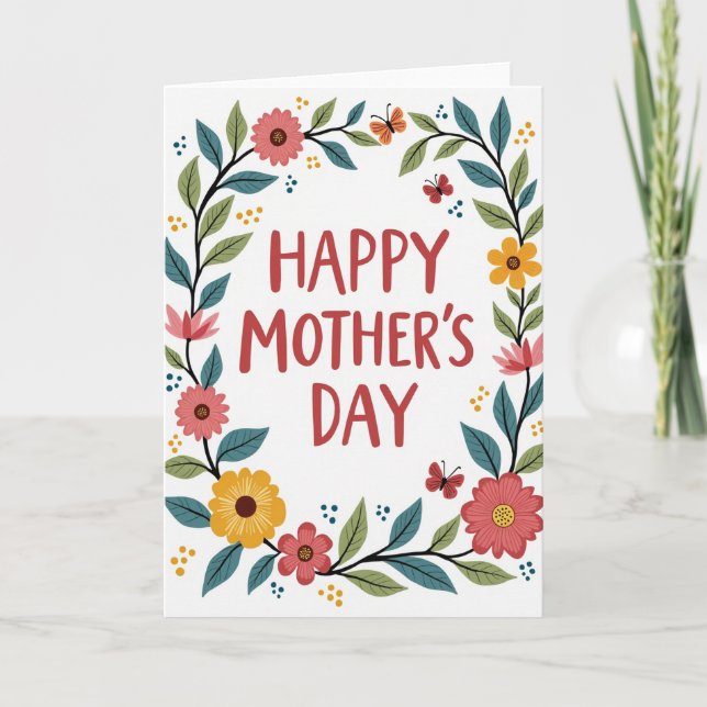 Botanical Mothers Day Wish Card (Front)