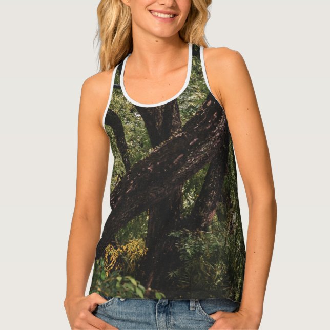 Botanical motif trees detail photography tank top (Front)