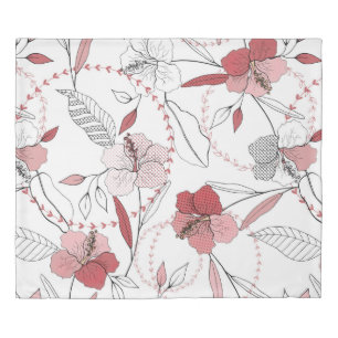 Botanical motifs. Isolated seamless flower pattern Duvet Cover