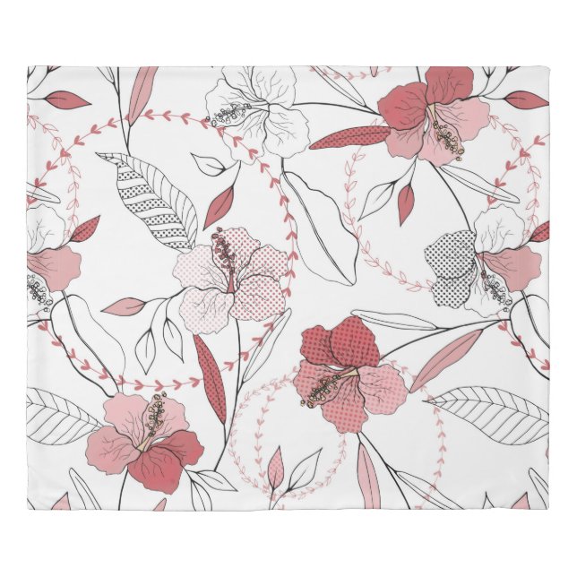 Botanical motifs. Isolated seamless flower pattern Duvet Cover (Front)