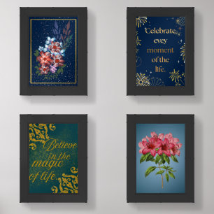 Botanical & Motivational Quote Framed Wall Art Sets