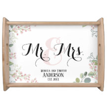 Botanical Mr and Mrs Personalized Wedding Gift