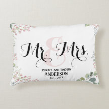 Botanical Mr Mrs Personalized Wedding Newly Wed