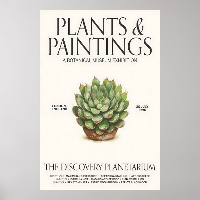 Botanical Museum Exhibition Poster Succulent Plant (Front)