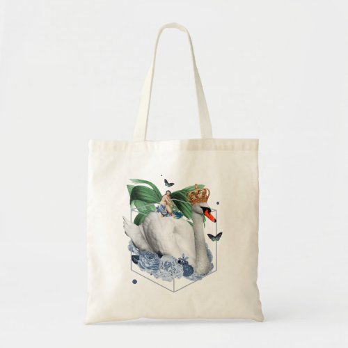 Botanical Mute Swan with Crown Tote Bag