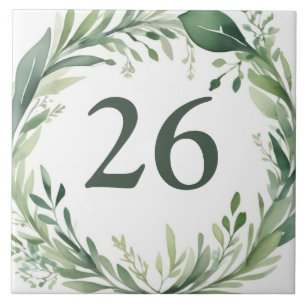 Botanical Nature Custom House Number Plate Sign Ceramic Tile