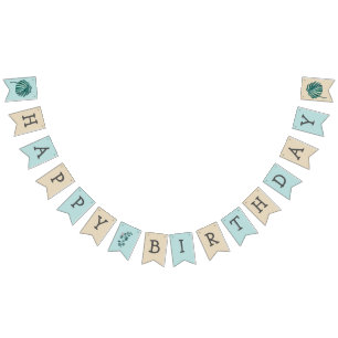 Botanical Nature Happy Birthday Bunting Flags