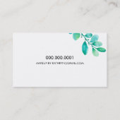 BOTANICAL NATURE modern watercolor painted leaves Business Card (Back)