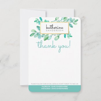 Botanical Nature Modern Watercolor Painted Leaves Note Card by edgeplus at Zazzle