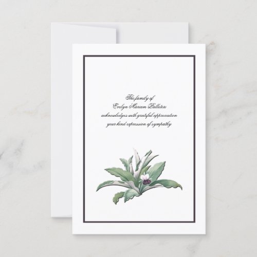 Botanical Nature Sympathy Thank You Card