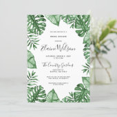 Botanical Nature Tropical Greenery Bridal Shower Invitation (Standing Front)