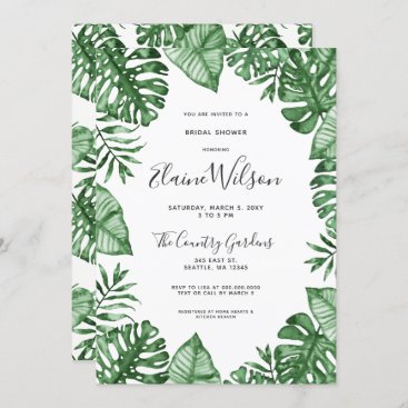 Botanical Nature Tropical Greenery Bridal Shower Invitation