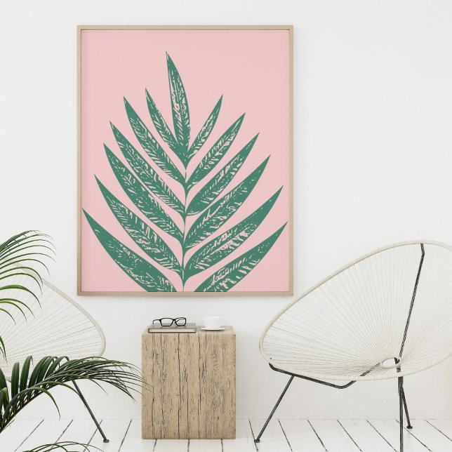Botanical Nature Tropical Illustration Pink Green Poster (Creator Uploaded)