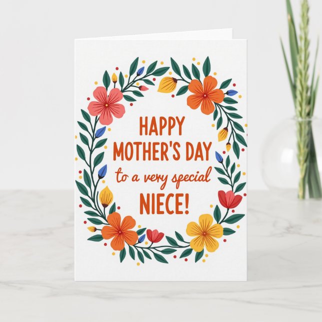 Botanical Niece Day Greeting Card (Front)