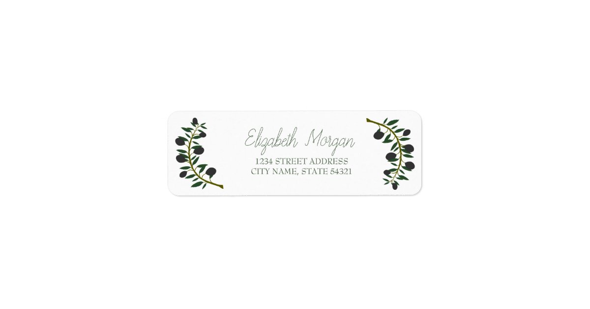 Botanical Olive Branch Address Label Zazzle
