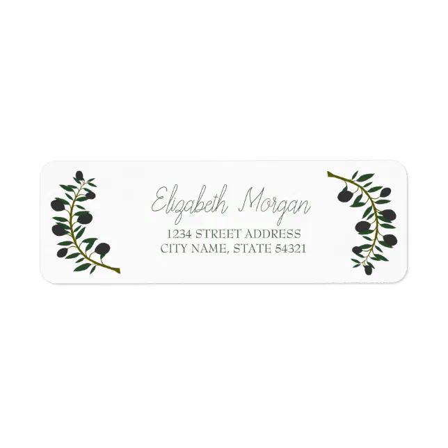 Botanical Olive Branch Address Label Zazzle