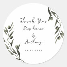 Botanical Olive Branch Leaves Italian Wedding