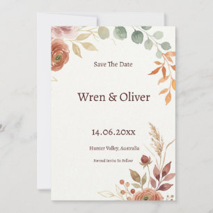 Botanical Olive Branch Save the Date