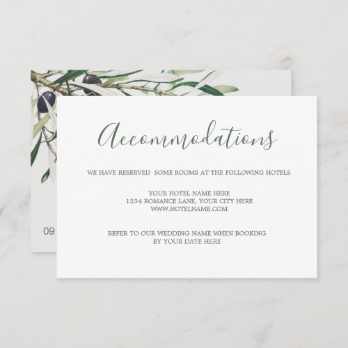 Botanical Olive Branch Wedding Enclosure   RSVP Ca