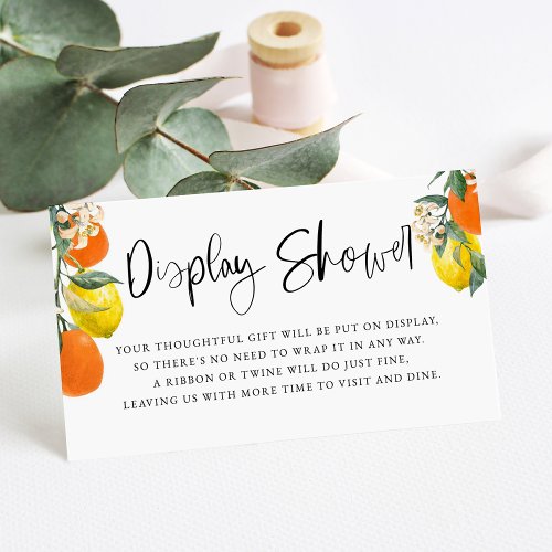 Botanical Orange and Lemon Garland Display Shower Enclosure Card