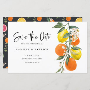 Botanical Orange and Lemon Garland Save the Date