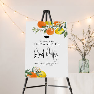 Botanical Orange and Lemon Graduation Welcome Foam Board