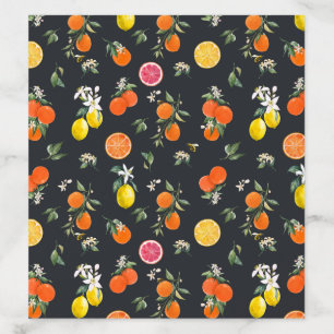 Botanical Orange and Lemon Pattern Wedding Envelope Liner