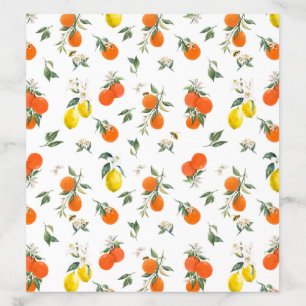 Botanical Orange and Lemon Pattern Wedding Envelope Liner