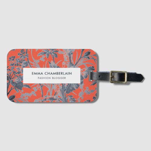 Botanical Orange Chinoiserie Custom Luggage Tag