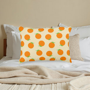Botanical Orange Citrus Fruit Pattern Accent Pillow