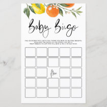 Botanical Oranges & Lemons Baby Shower Bingo Game