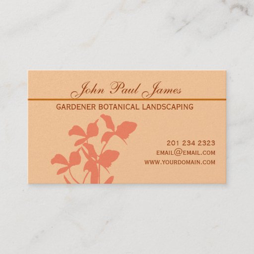Customizable Botanical Orchid  Illustration Business Cards