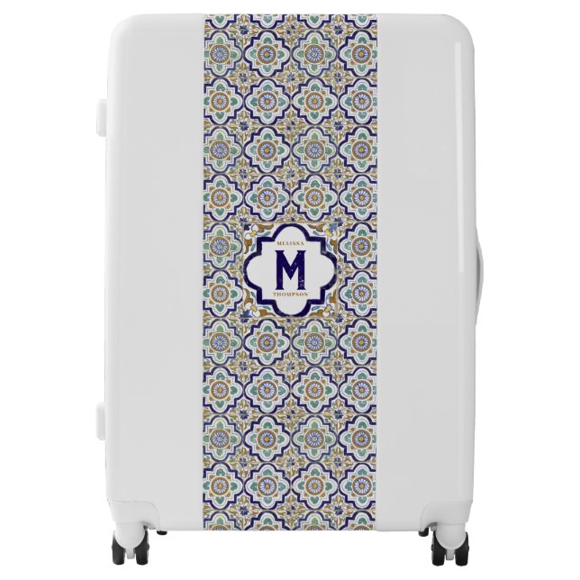 Botanical Ornamental Tiles Monogram  Luggage (Front)