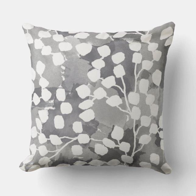 Botanical Outdoor Pillow - Gray (Front)