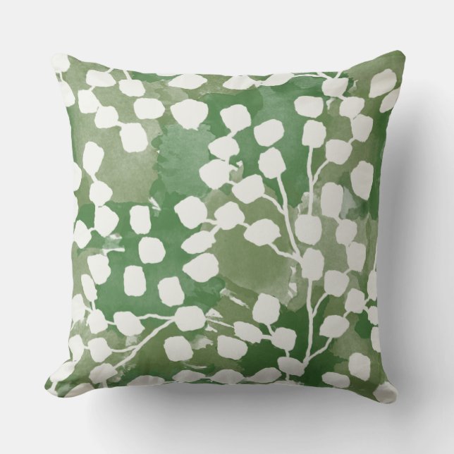 Botanical Outdoor Pillow, Green Pillow (Front)